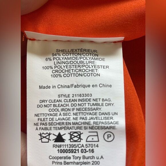 Tory Burch Orange Knit and Crochet Skirt Size Small $395. NWT size L - Picture 6 of 9